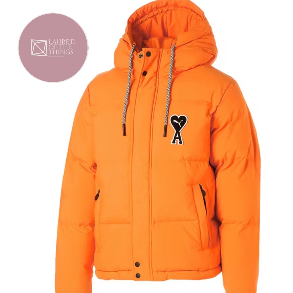 NWT Size S/M Puma x Ami Padded Puffer Jacket- Jaffa Orange